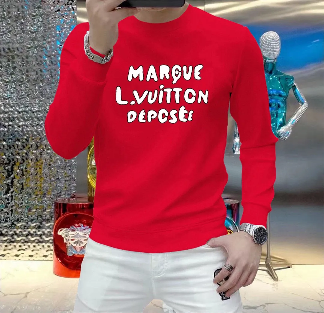 🅿️220 brand [LV Louis Vuitton] (good news for fat people) 2025ss autumn latest long-sleeved round-neck sweatshirt, on sale simultaneously on the official website. Refreshing and breathable. Made of top Tencel Roman. Comfortable and soft. 3D three-dimensional clarity. Super fashion sense. Great for gifting and keeping for yourself. Size: M-5XL (can wear up to 220 pounds)
